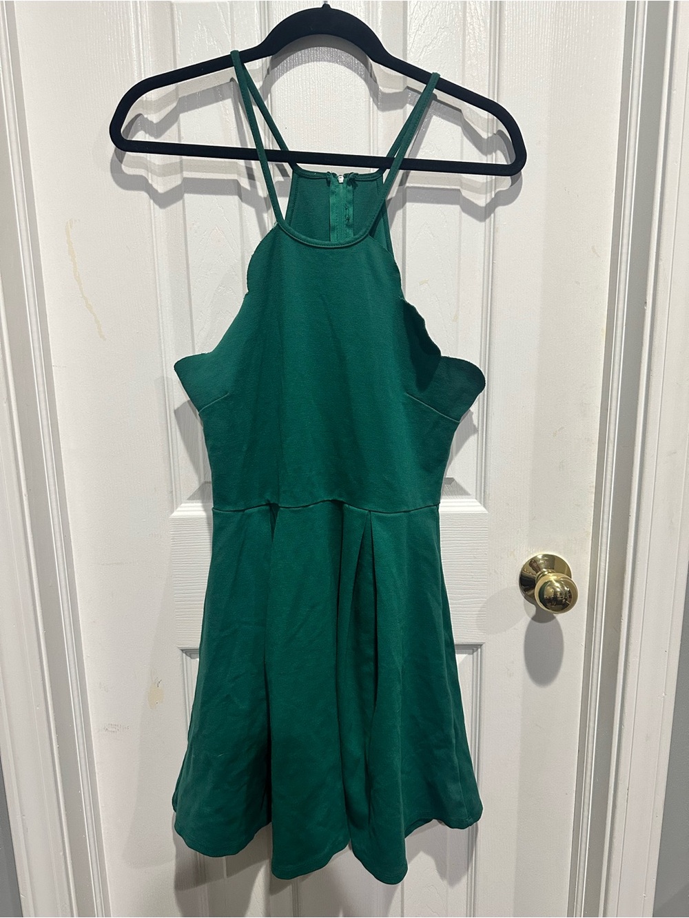 Women’s Green Halter Skater Dress